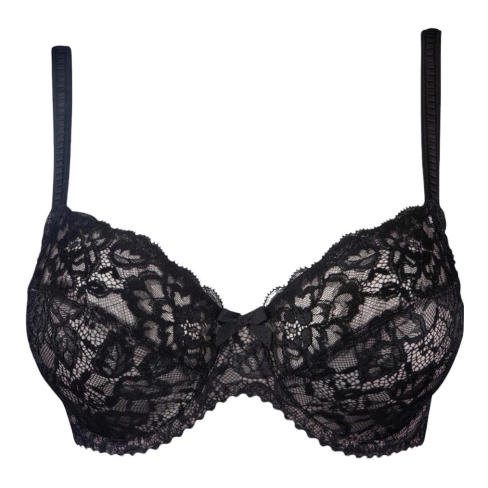 NEW Prima Donna Horizontal Seam Black Lace Bra‎ COUTURE Balcony Size UK 34D